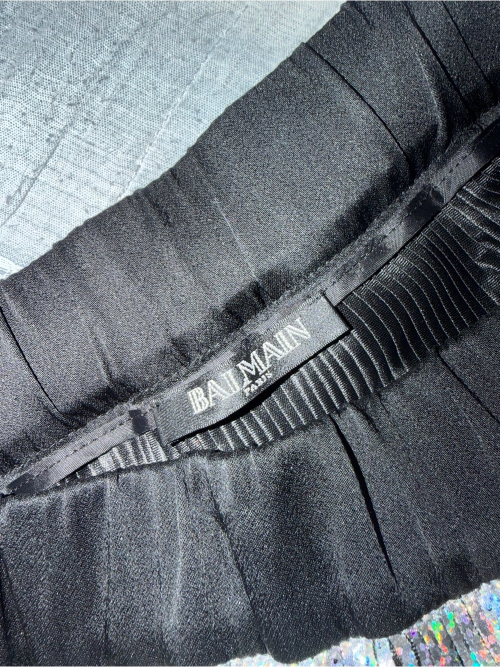 Balmain Black Holographic Pleated Pull-On Maxi Skirt - Picture 5 of 8